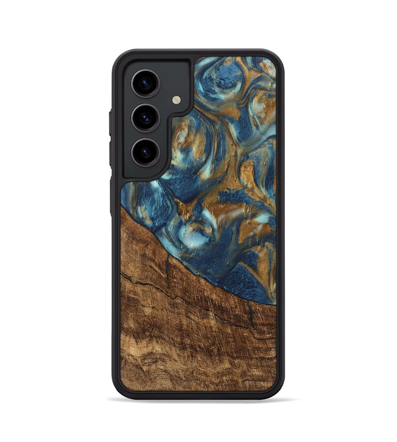 Galaxy S24 Wood Phone Case - Freddie (Teal & Gold, 746623)