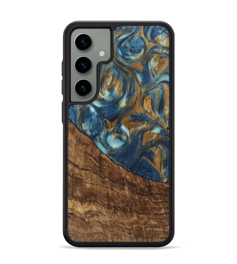 Galaxy S24 Plus Wood Phone Case - Freddie (Teal & Gold, 746623)