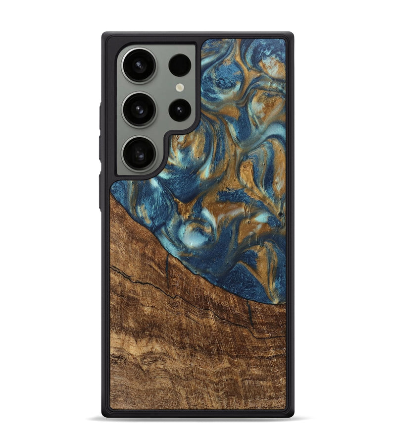 Galaxy S24 Ultra Wood Phone Case - Freddie (Teal & Gold, 746623)