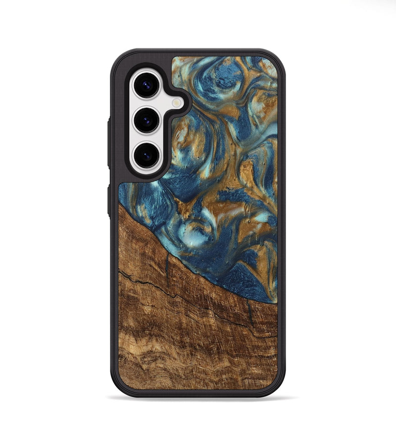 Galaxy S25 Plus Wood Phone Case - Freddie (Teal & Gold, 746623)