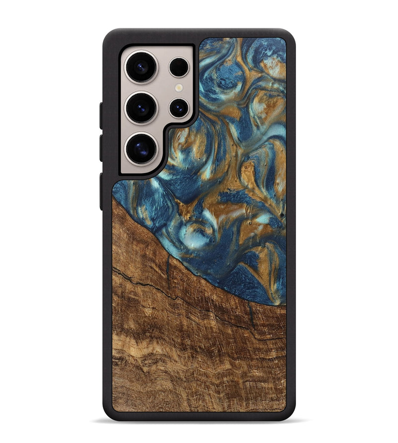 Galaxy S25 Ultra Wood Phone Case - Freddie (Teal & Gold, 746623)