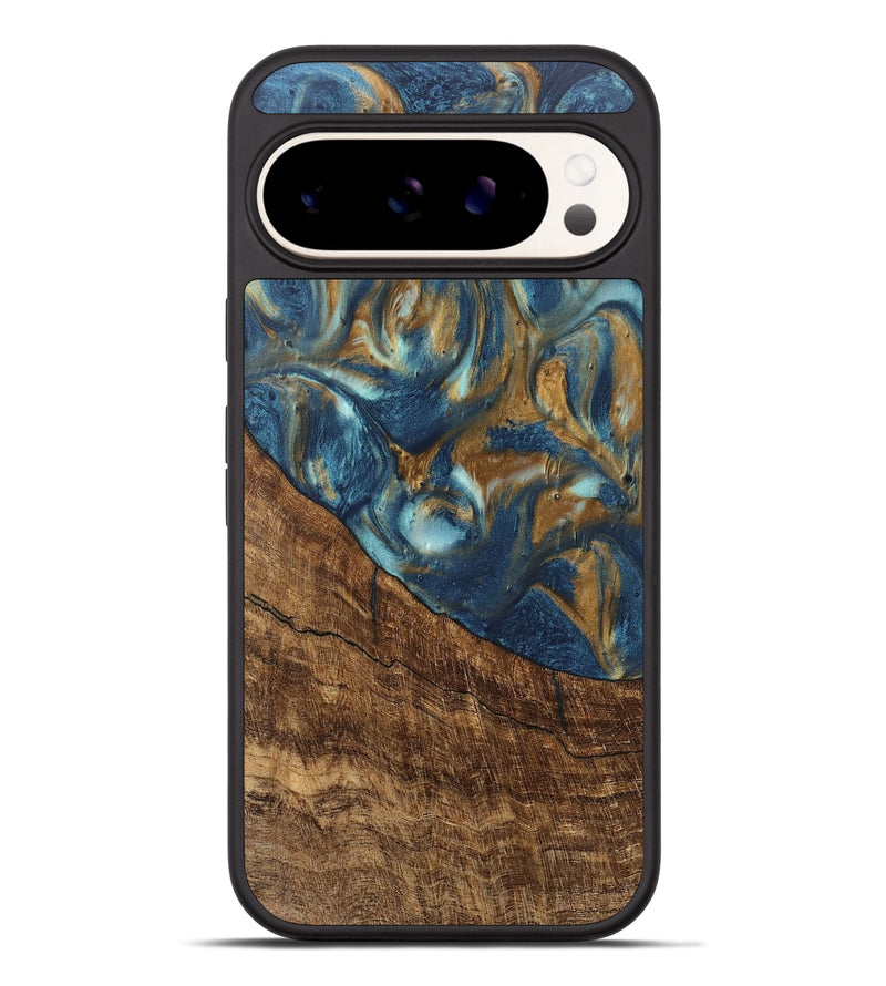 Pixel 9 Pro XL Wood Phone Case - Freddie (Teal & Gold, 746623)