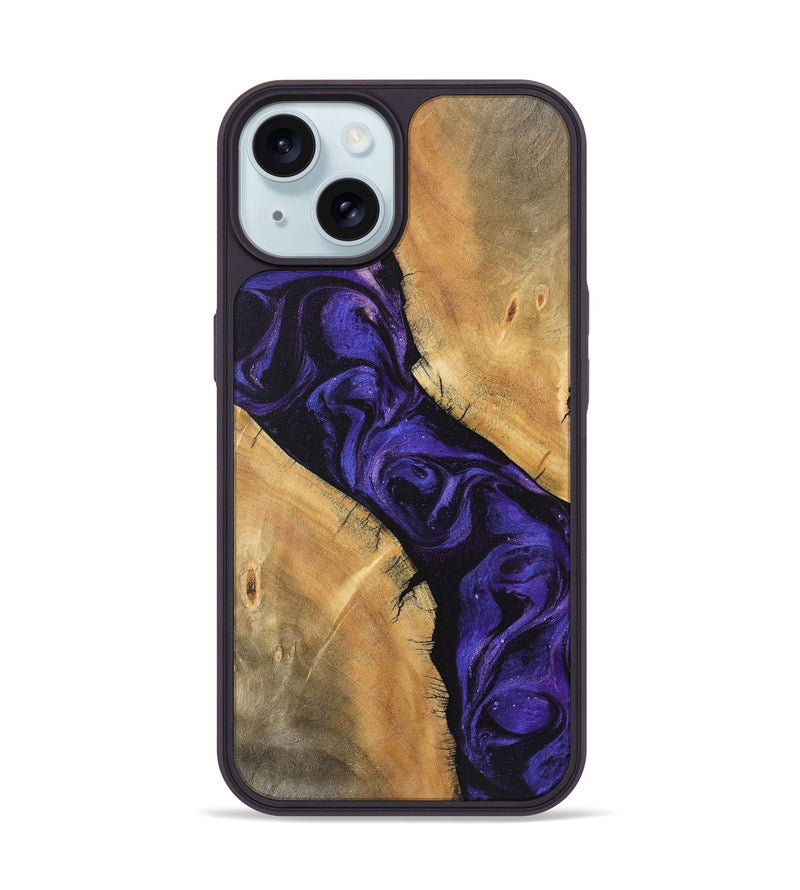 iPhone 15 Wood Phone Case - Ellie (Purple, 746624)