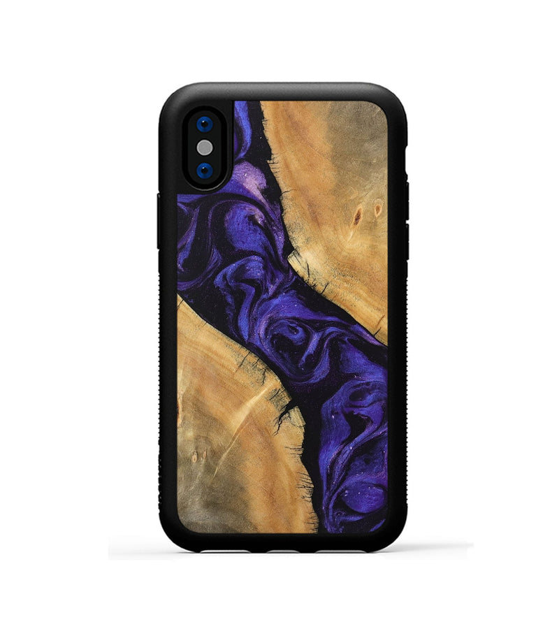 iPhone Xs Wood Phone Case - Ellie (Purple, 746624)