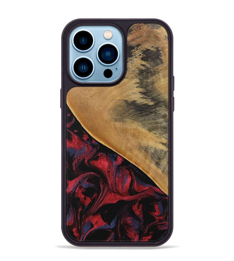 iPhone 14 Pro Max Wood Phone Case - Leandra (Red, 746625)