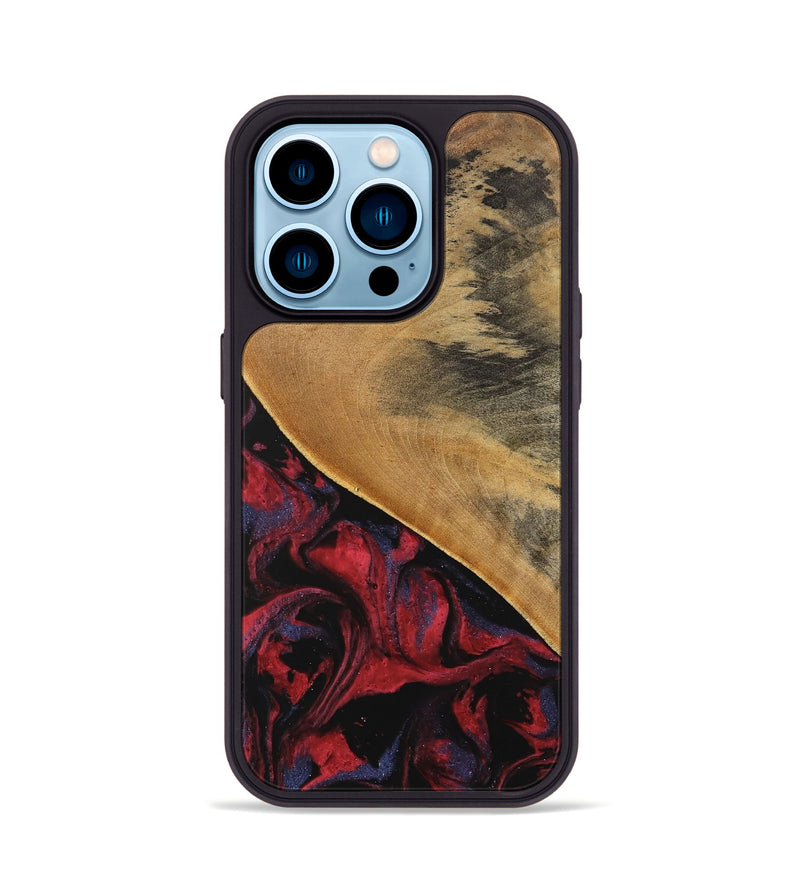 iPhone 14 Pro Wood Phone Case - Leandra (Red, 746625)