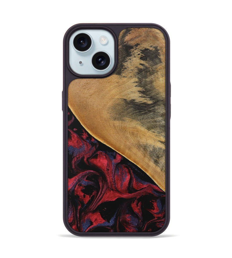 iPhone 15 Wood Phone Case - Leandra (Red, 746625)