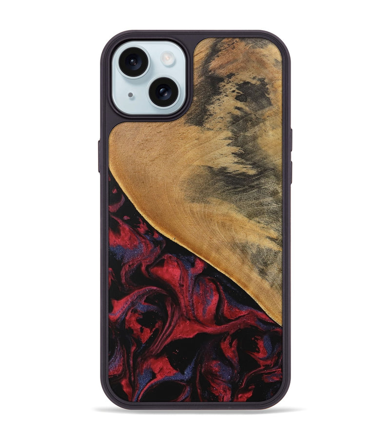 iPhone 15 Plus Wood Phone Case - Leandra (Red, 746625)