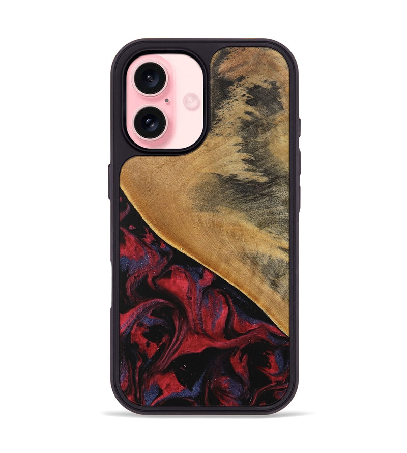 iPhone 16 Wood Phone Case - Leandra (Red, 746625)