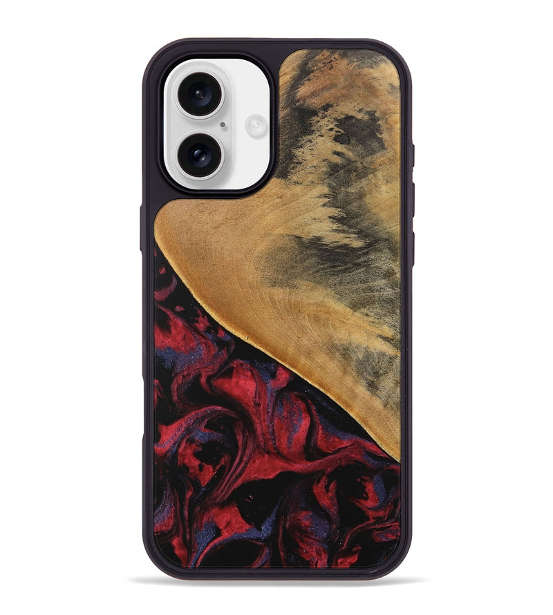 iPhone 16 Plus Wood Phone Case - Leandra (Red, 746625)