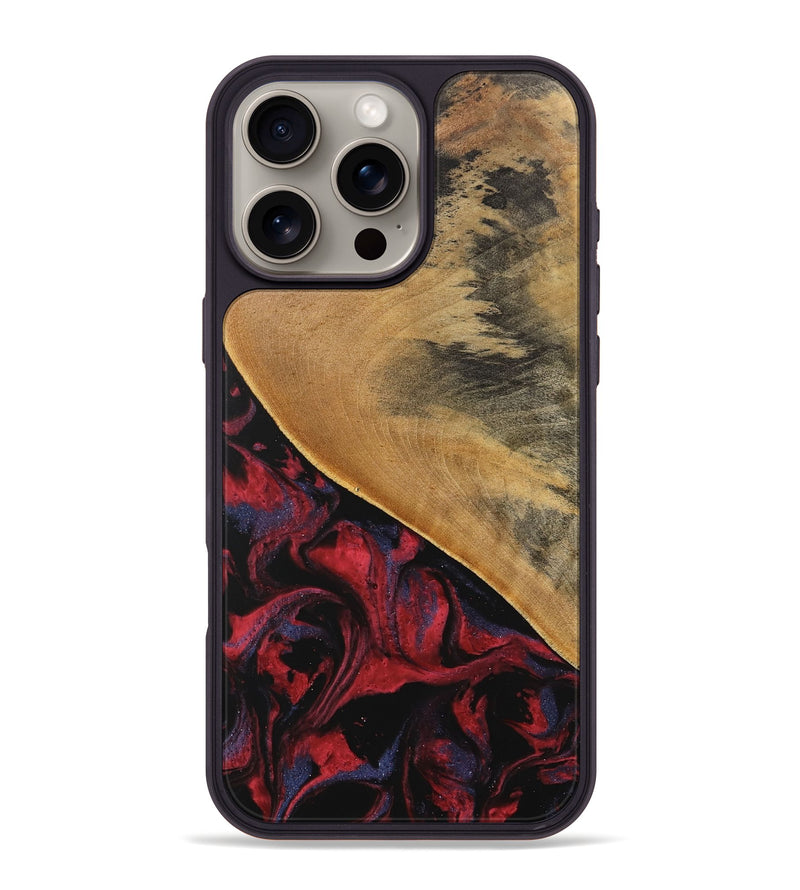 iPhone 16 Pro Max Wood Phone Case - Leandra (Red, 746625)