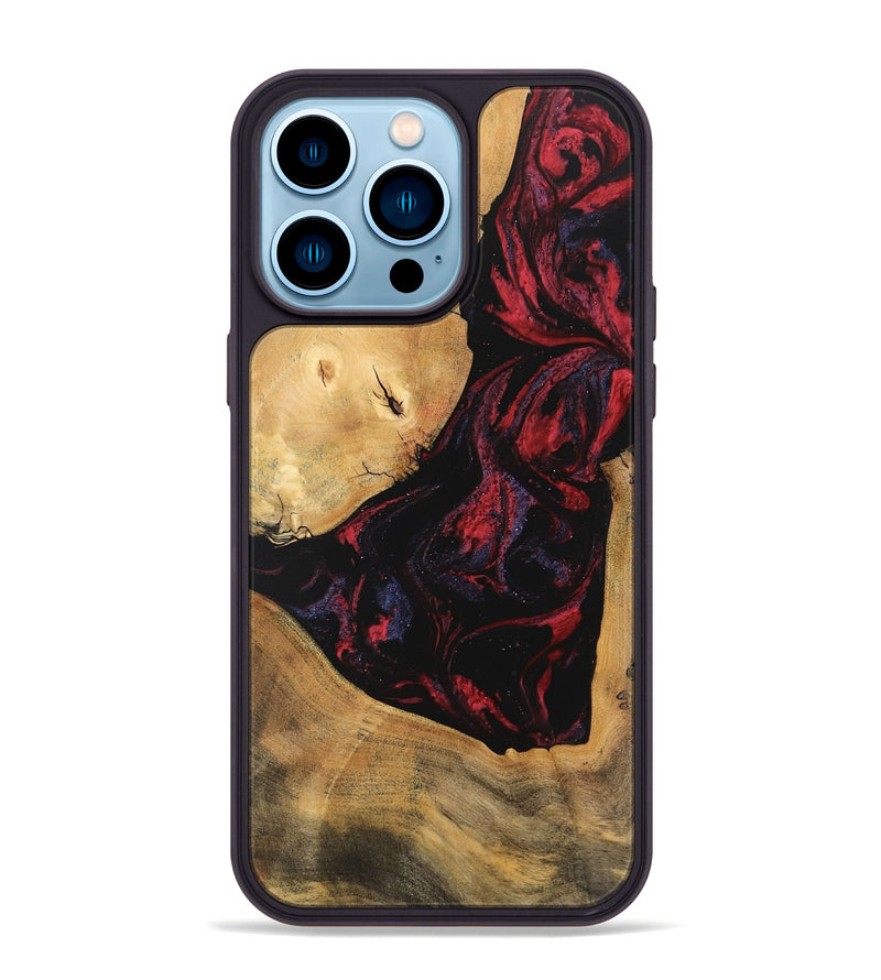 iPhone 14 Pro Max Wood Phone Case - Shemar (Red, 746626)