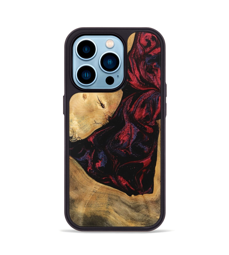 iPhone 14 Pro Wood Phone Case - Shemar (Red, 746626)