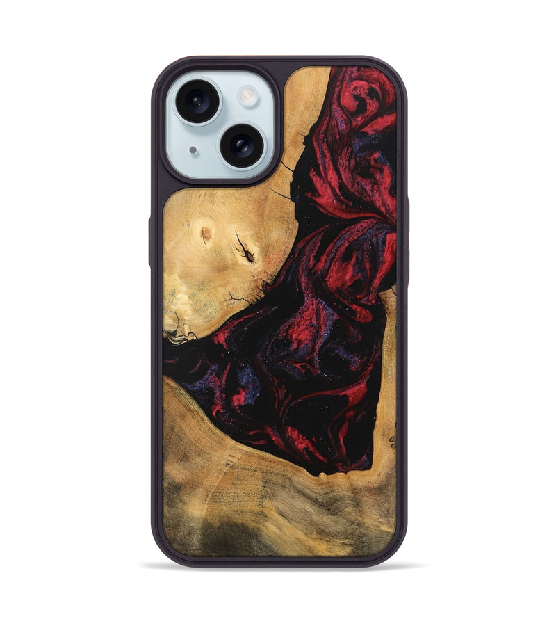 iPhone 15 Wood Phone Case - Shemar (Red, 746626)