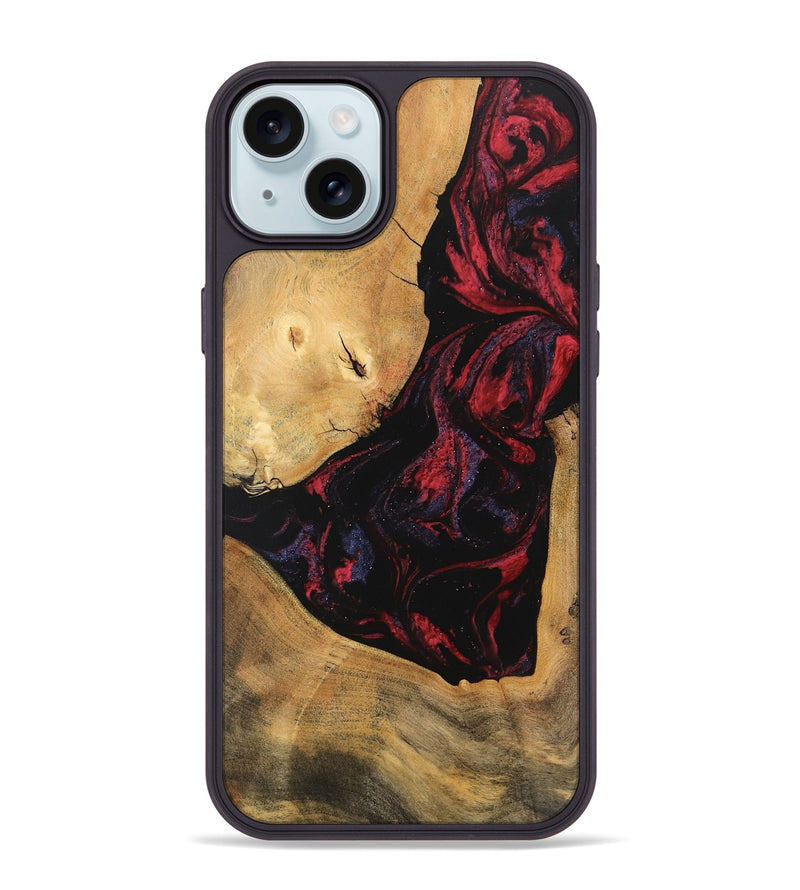 iPhone 15 Plus Wood Phone Case - Shemar (Red, 746626)