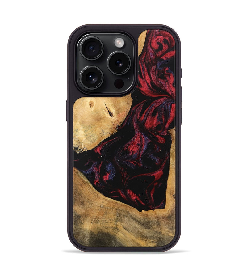 iPhone 15 Pro Wood Phone Case - Shemar (Red, 746626)