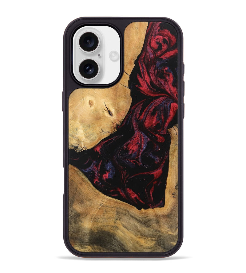 iPhone 16 Plus Wood Phone Case - Shemar (Red, 746626)