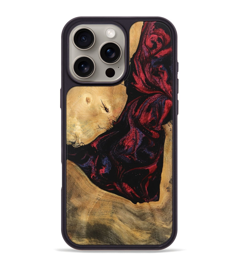 iPhone 16 Pro Max Wood Phone Case - Shemar (Red, 746626)