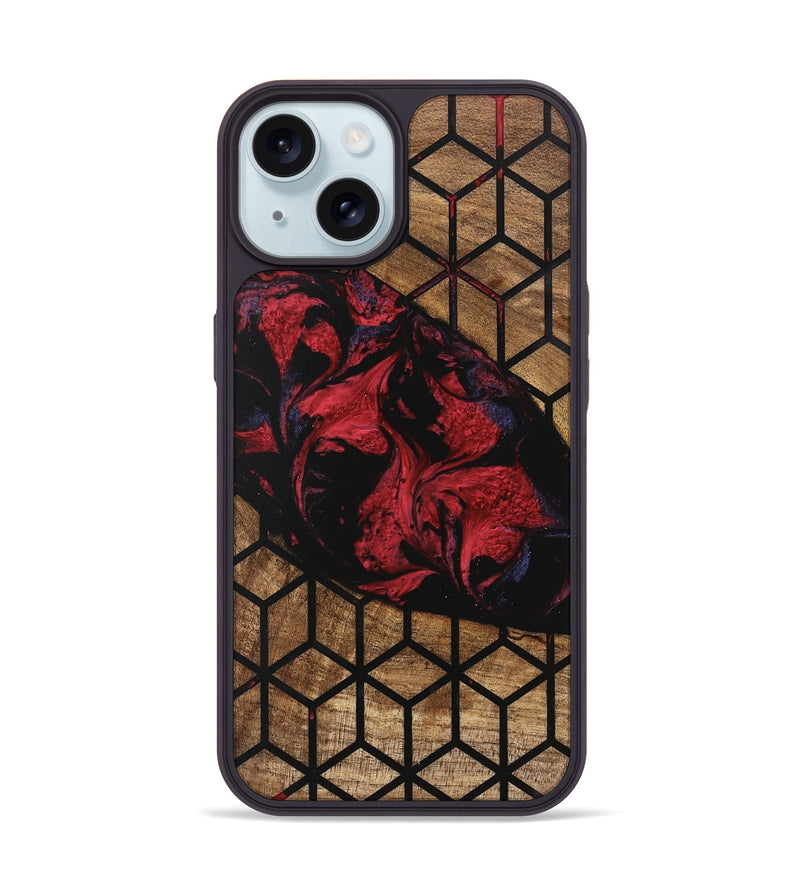 iPhone 15 Wood Phone Case - Ebony (Pattern, 746628)