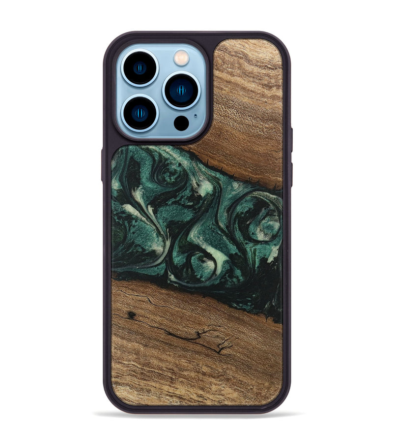 iPhone 14 Pro Max Wood Phone Case - Lissie (Green, 746630)