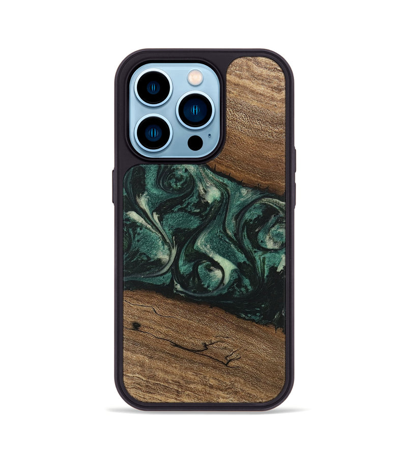 iPhone 14 Pro Wood Phone Case - Lissie (Green, 746630)