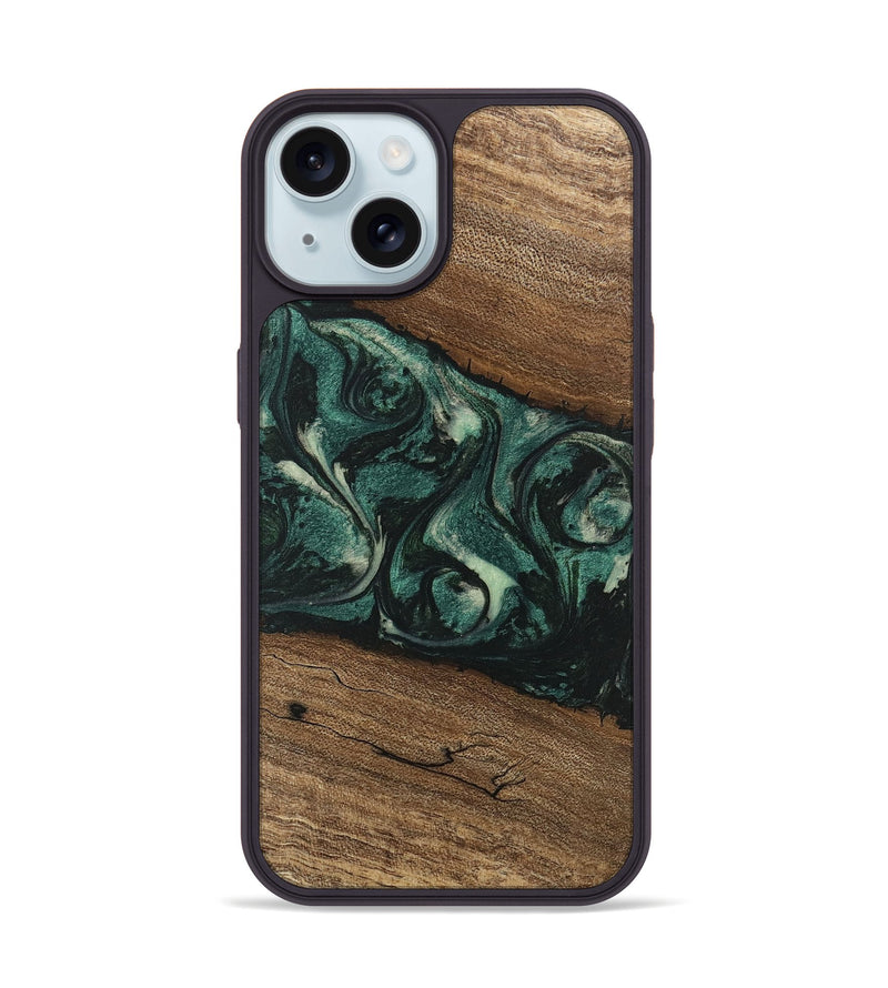 iPhone 15 Wood Phone Case - Lissie (Green, 746630)