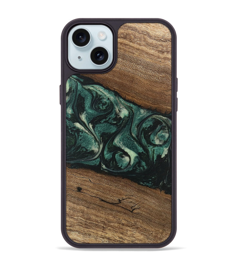 iPhone 15 Plus Wood Phone Case - Lissie (Green, 746630)