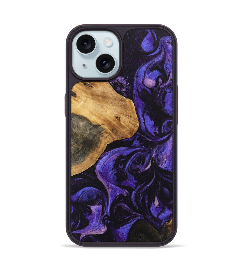 iPhone 15 Wood Phone Case - Egbert (Purple, 746631)