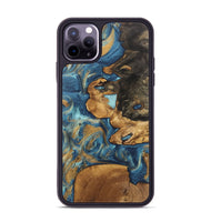 iPhone 11 Pro Max Wood Phone Case - Diamond (Teal & Gold, 746638)