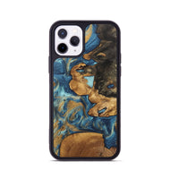 iPhone 11 Pro Wood Phone Case - Diamond (Teal & Gold, 746638)