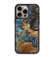 iPhone 15 Pro Max Wood Phone Case - Diamond (Teal & Gold, 746638)