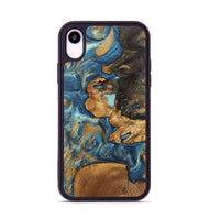 iPhone Xr Wood Phone Case - Diamond (Teal & Gold, 746638)