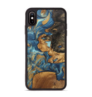 iPhone Xs Max Wood Phone Case - Diamond (Teal & Gold, 746638)