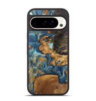 Pixel 9 Wood Phone Case - Diamond (Teal & Gold, 746638)