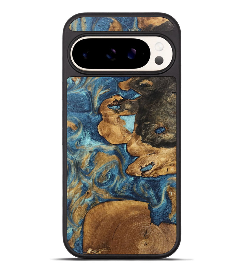 Pixel 9 Pro XL Wood Phone Case - Diamond (Teal & Gold, 746638)