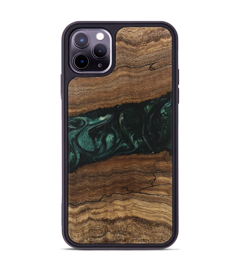 iPhone 11 Pro Max Wood Phone Case - Sim (Green, 746639)