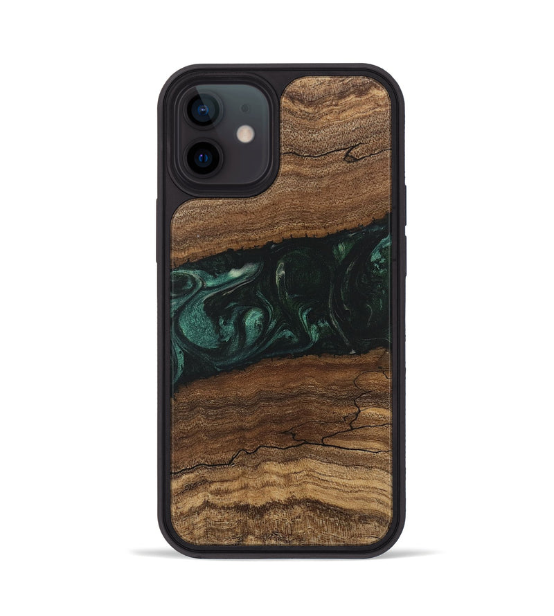 iPhone 12 Wood Phone Case - Sim (Green, 746639)