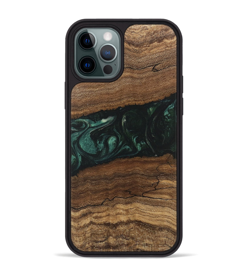 iPhone 12 Pro Max Wood Phone Case - Sim (Green, 746639)