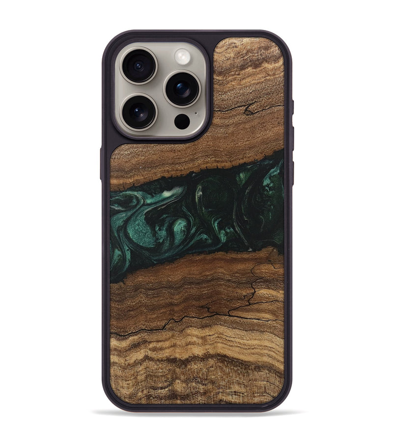 iPhone 15 Pro Max Wood Phone Case - Sim (Green, 746639)