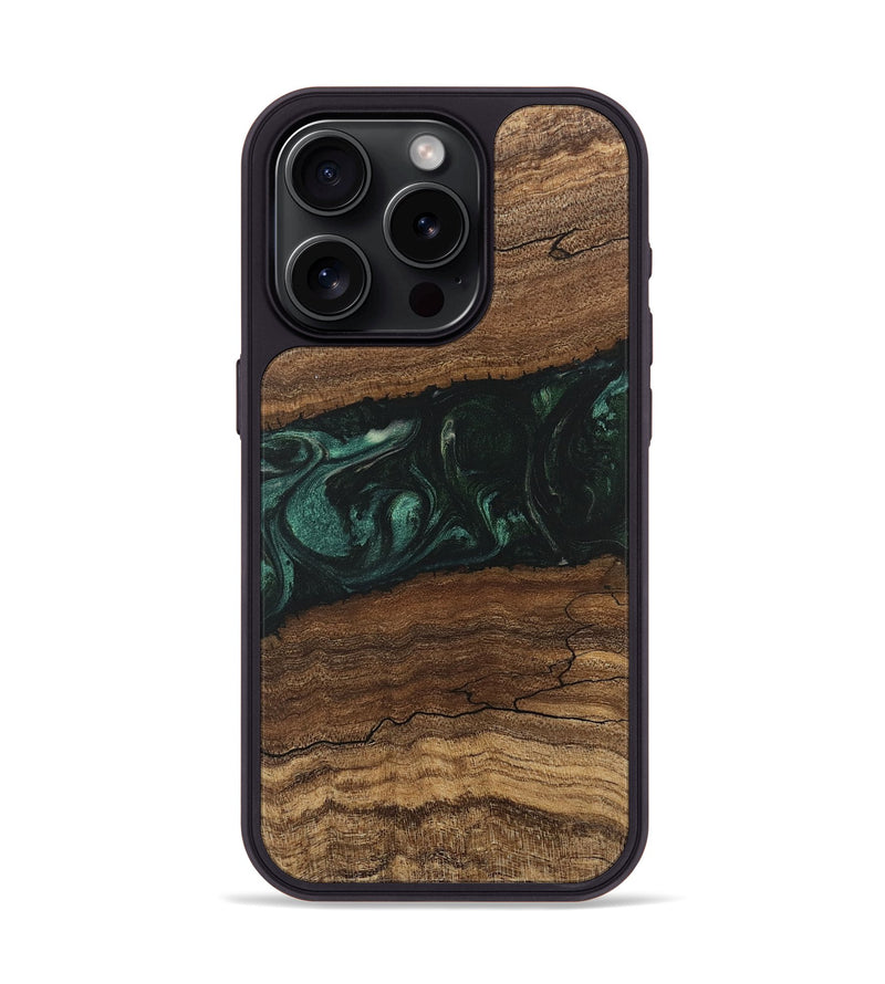 iPhone 15 Pro Wood Phone Case - Sim (Green, 746639)