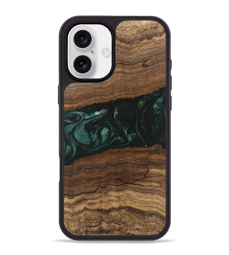 iPhone 16 Plus Wood Phone Case - Sim (Green, 746639)