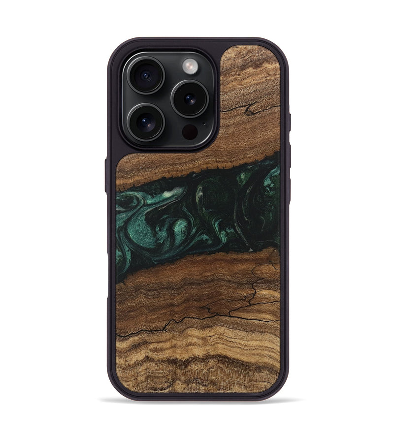 iPhone 16 Pro Wood Phone Case - Sim (Green, 746639)