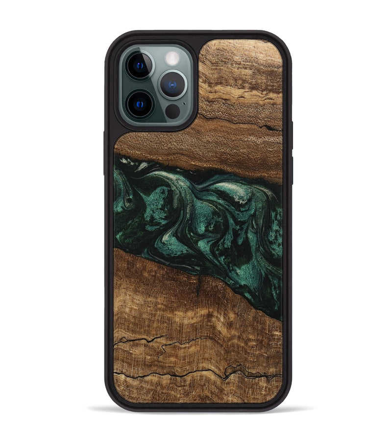 iPhone 12 Pro Max Wood Phone Case - Lizeth (Green, 746641)