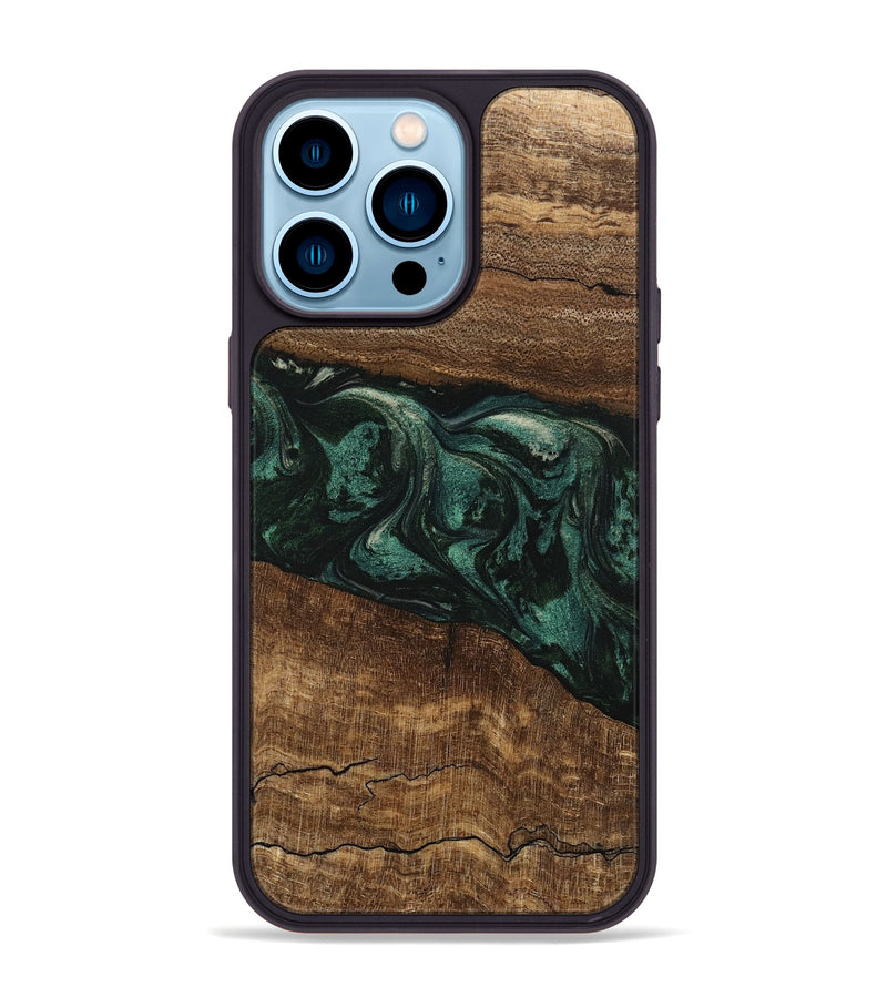 iPhone 14 Pro Max Wood Phone Case - Lizeth (Green, 746641)