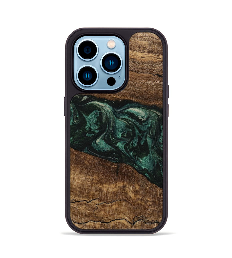 iPhone 14 Pro Wood Phone Case - Lizeth (Green, 746641)