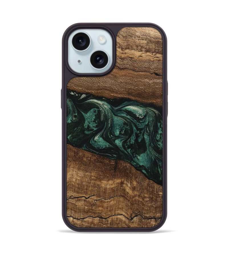 iPhone 15 Wood Phone Case - Lizeth (Green, 746641)