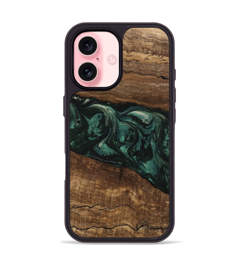 iPhone 16 Wood Phone Case - Lizeth (Green, 746641)