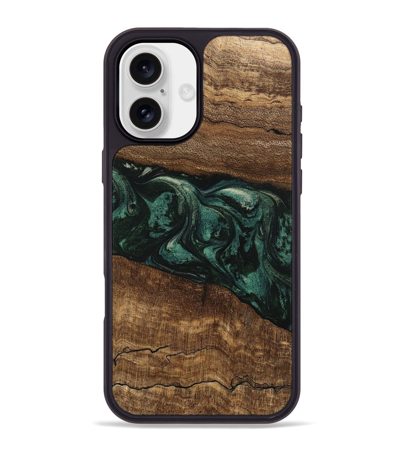 iPhone 16 Plus Wood Phone Case - Lizeth (Green, 746641)