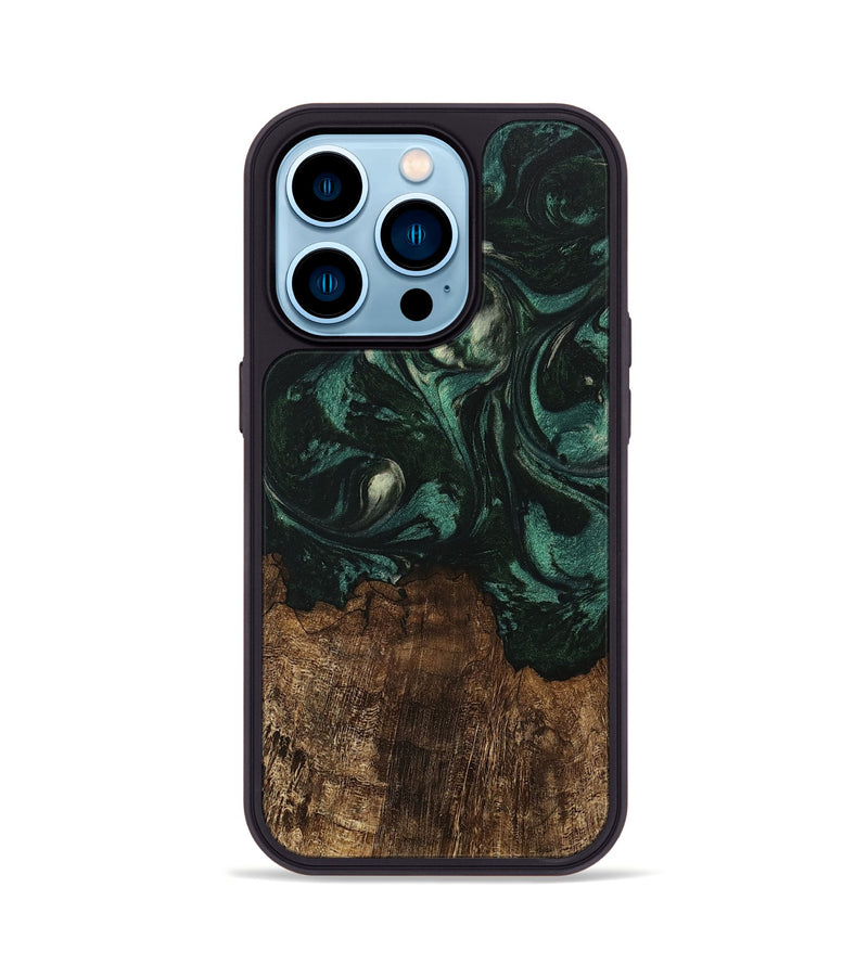 iPhone 14 Pro Wood Phone Case - Laila (Green, 746643)