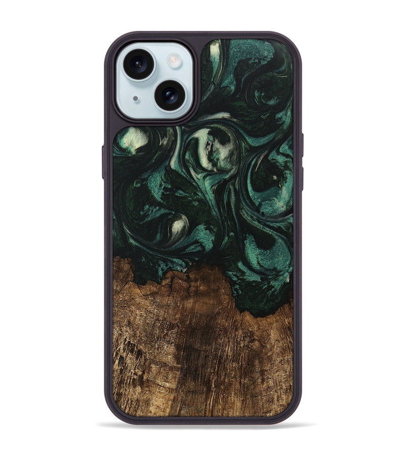 iPhone 15 Plus Wood Phone Case - Laila (Green, 746643)